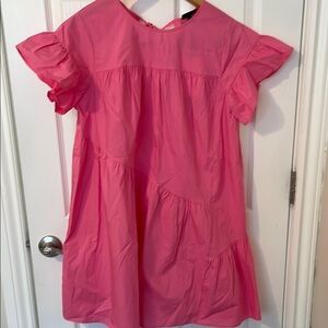 Pink Ruffled Flutter Sleeve Sundress